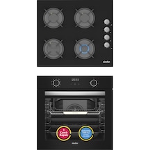 Simfer 10 Fonksiyon Airfry Siyah Dijital 2'li Ankastre Set (8215 Fırın + 3500 Ocak)