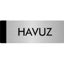 Metal Yönlendirme Levhası, Departman Kapı Isimliği Havuz 7x20 Cm Gümüş Renk