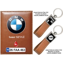 Plakanıza Özel Bmw Logolu Taba Ruhsat Kabı Ve Anahtarlık