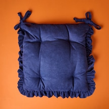 Soft Maia Sandalye Minderi - Lacivert / Beyaz - 40x40 Cm Renkli