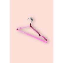 Silikon Kaplamalı Kaydırmaz Metal Elbise Askısı 40 Cm - 5 Adet Metal Mavi Diğer