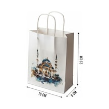 Ramazan Hediyelik Paketleme Çantası, 3lü Paket, Cami Tasarımlı Be