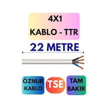 Öznur 4x1 Ttr Kablo Metre Seçenekli Beyaz - 22 Metre