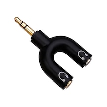 Yaozixa 3.5mm Erkekden Çift 3.5mm Dişiye Ses Y Bölücü Adaptörü, Telefon/mp3/mp4 İçin Siyah Ses Aktarım Aleti