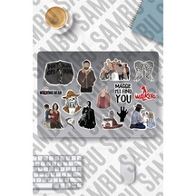 The Walking Dead Temalı Sticker Etiket Seti - Yürüyen Ölüler Sticker - Laptop Notebook Telefon