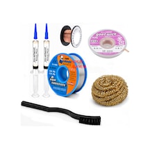 Lehim Seti 0,8 Mm 40 Gr Lehim Teli Flux Cp-2015 Lehim Emme Ve Yol Çekme Teli Temizleme Set St478
