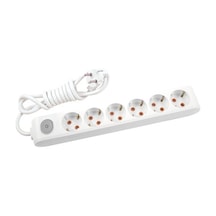 Viko Multi-let 6'lı Topraklı Kablolu Çocuk Korumalı 2 Metre Anahtarlı Priz Beyaz