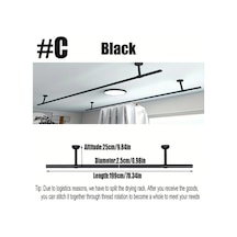 Hightower Siyah Rüzgar Geçirmez Portatif Askılık, Tavan Veya Duvar Montajlı, Balkon Ve Banyo İçin Siyah