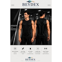 Beydex Erkek Nem Emici Hızlı Kuruma Ss-26 Collection Sporcu Sıfır Kol T-shirt Gym Siyah