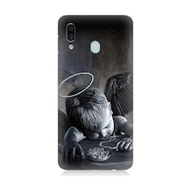 Samsung Galaxy A20 Uyumlu Hayattan Bıkmış Melek Desenli Silikon Kılıf