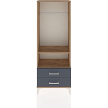 Arges Dolap 2 Raflı 2 Çekmeceli Tek Askılı 60x30x163 Çam-antr... Çam