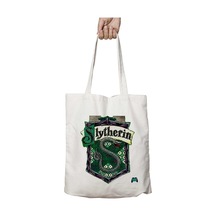 Art Hediye Slytherin İki Tarafı Kalıcı Baskılı Yıkanabilir Okul Plaj Omuz Bez Çantası Çok Renkli