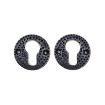 Antika Tarz Dekoratif Pirinç Oda Kilit Rozeti - 49mm, Oksit Çok Renkli
