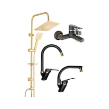 Armilla Kare Gold Robot Duş Seti, Siyah Gold Banyo, Siyah Gold Lavabo Ve Mutfak Bataryası Musluğu Diğer Armilla Kare Gold Robot Duş Seti, Siyah Gold Banyo, Siyah Gold Lavabo Ve Mutfak Bataryası Musluğu Diğer