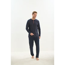 Sevim Erkek Uzun Kol Lacivert Pijama Takım C6t2n5o9 001
