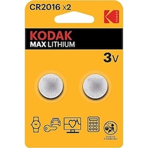 Kodak Max CR2016 Lityum Düğme Pil 2'li
