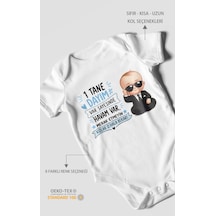 Morivokids Dayıya Ve Halaya Özel Kısa Kollu Bebek Body %100 Pamuk Beyaz