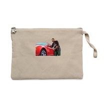 GTA Car Thief Man Krem Clutch Astarlı Cüzdan / El Çantası Krem