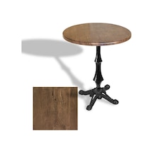 Çipa 1012 Döküm Ayak Yuvarlak Masa Çap 90cm - Werzalit, Wermodin Ve Allzalit Tabla - Rustic Dark Çok Renkli
