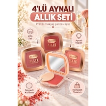 4 Lü Aynalı Allık Seti Çok Renkli