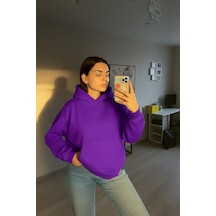 Benroma Düz Renk Kadın Sweatshırt Mor