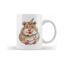 Hamster Unicorn Pixel Art Kupa Bardak Porselen Karışık