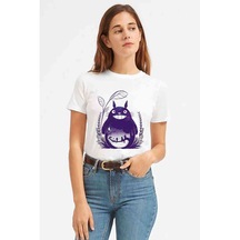 My Neighbor Komşum Totoro Baskılı Beyaz Kadın Tshirt (534307272)