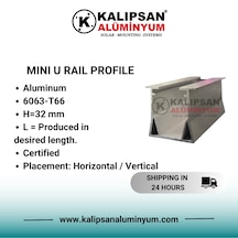 Mini U Ray Profili H:32mm 1500 Mm 4 Adet