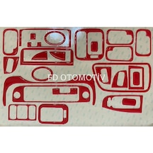 Honda Civic Les 1995 - 2001 Torpido, Konsol, Trim, Göğüs Kaplama Set Kırmızı Renk Özel Dizayn