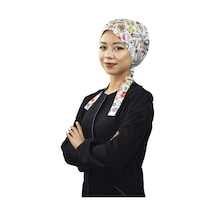 Tesettür Likralı Renkli Laborant Doktor Hemşire Biyolog Araştırma Beyaz