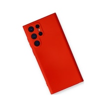Galaxy Uyumlu  S24 Ultra Kılıf Nano İçi Kadife Silikon - Kırmızı