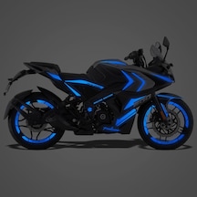 Bajaj Pulsar RS 200 Full Sticker Set Custom Neon Mavi