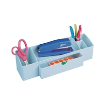 Kozmetik Organizer Çekmeceli Su Mavisi Siyah