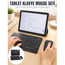 Mey İthalat Sım Kartlı Android Tablet Bluetooth Klavye Kablosuz Mouse Geniş Ekran Ve Taşınabilir Kullanım Seti