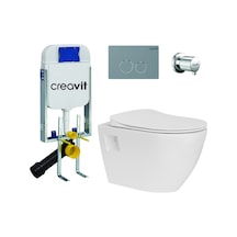 Creavit Terra Rim-off Thermoplast Kapaklı Gömme Rezervuar Set