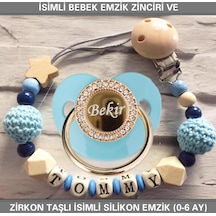 Sahi Aksesuar İsimli Bebek Emzik Zinciri ve İsimli Bebek Silikon Emzik BEZYI288 Beyaz - Pembe