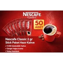 Kahve Classic 2 Gr 50 Adet Stick Paket Hazır Kahve %100 Çözünebilir Zengin Yoğun Aroma Diğer