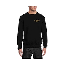 ßthe Outer Worlds Logo Baskılı Siyah Erkek Örme Sweatshirt