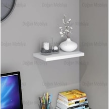 Nifiart Duvar Rafı Parlak Beyaz Uçan Raf Mdf Gizli Bağlantılı 30 X 20 Cm 18mm Kalınlıkda Çok Renkli