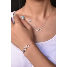 Papatya Silver 925 Ayar Gümüş Taşlı Nazarlı Sonsuzluk Kadın Kolye Bileklik Set Papatya Silver 925 Ayar Gümüş Taşlı Nazarlı Sonsuzluk Kadın Kolye Bileklik Set