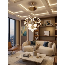 Ers Aydınlatma Lina Gold Led Avize 3 Renk Muthiş Şıklık Altın-gold