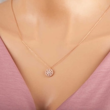 925 Ayar Gümüş Rose Çiçek Kadın Gümüş Kolye