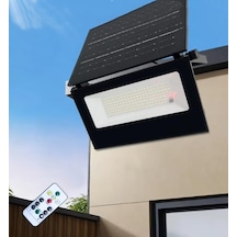 60 Watt Güneş Enerjili Led Projektör Bahçe Lambası 155 Led 3 Renk