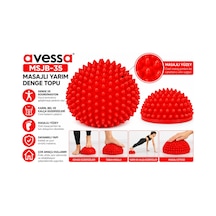 Avessa Msjb-35 Masajlı Yarım Denge Topu Kırmızı