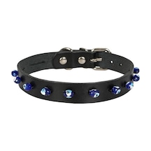Cattie Boncuklu Deri Kedi Boyun Tasması Xl 1.5x28-32CM Siyah