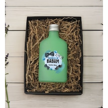 Bk Gift Kişiye Özel İsimli Baba Temalı Yeşil Tasarım Cam Şişe Kolonya 200 ML 9