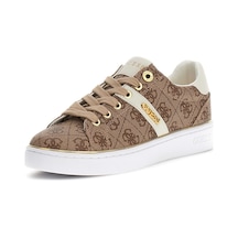 Guess Kadın Britz Monogram Desenli Metalik Detaylı Sneaker - Bej 4221502