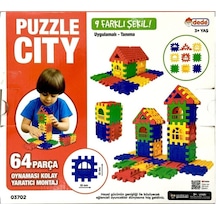 Dede Puzzle City 3d Yapı ve Tasarım Blokları 64 Parça
