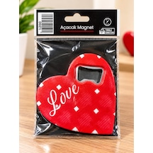 Aşk Temalı Kalp Buzdolabı Magneti-kırmızı 8x8cm