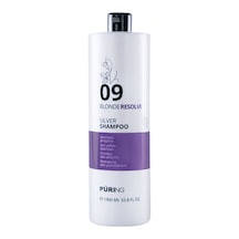 Purıng 09 Blonderesolve Sarı Gri Platin Saçlar İçin Turunculaşma Karşıtı Mor Silver Şampuan 1000ml Boyalı / Röfleli
